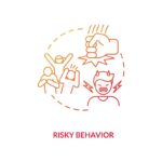 risky behavior concept icon energy drinks cause mental problems idea thin line illustration unhealthy actions side effects serious 196856875